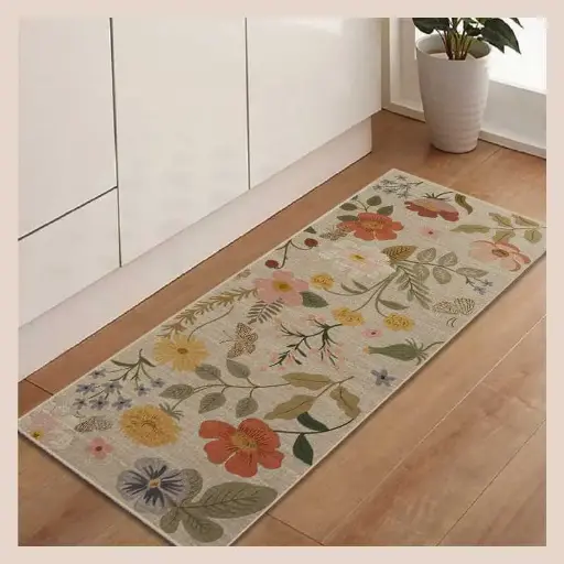 Tapis 50x120 impression jute "petals"