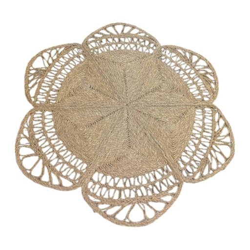 Tapis fibre seagrass 150x150x1 1125 gr. fleur