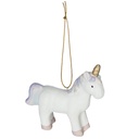 Suspension de noel ceram licorne pastel 8.5cm
