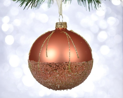 Boules verre mat ballotine avec lignes etincelantes 