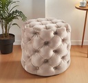 Pouf Velours Jessica Beige foncé