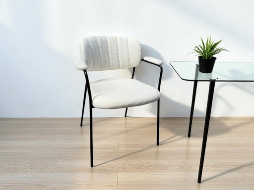 Chaise de salle à manger Velours Frédérique Blanc