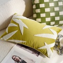 Coussin cora vert 30x50cm