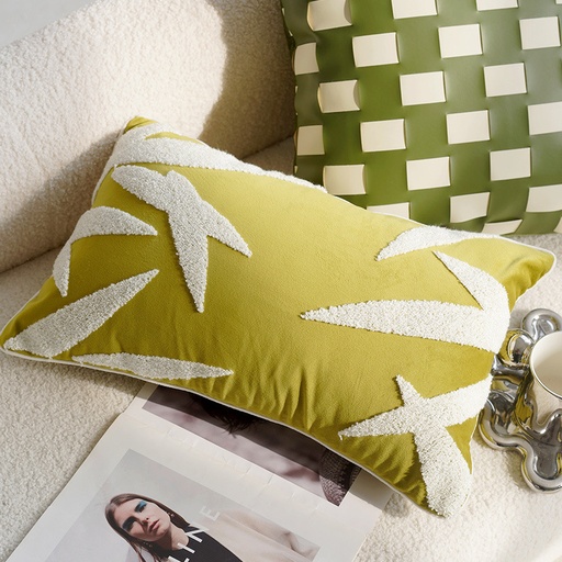 Coussin cora vert 30x50cm