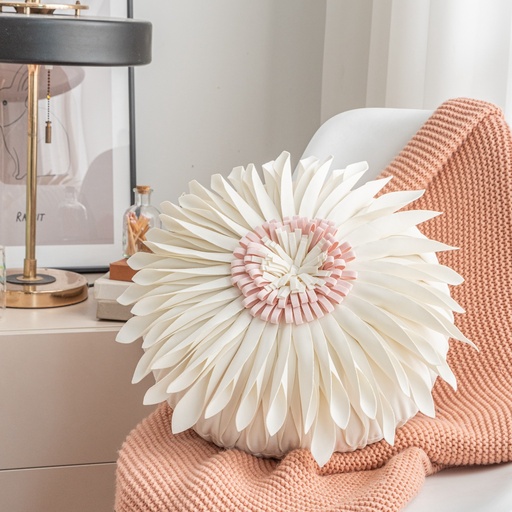 Coussin paula blanc cassé diamètre 45cm