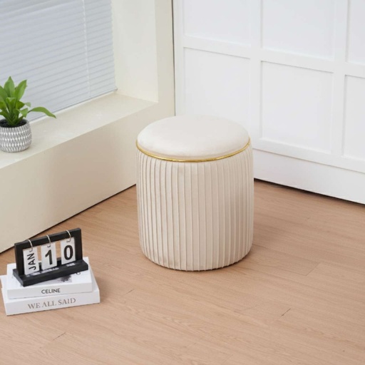 Grand pouf "Magalie" biscuit