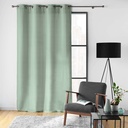 Rideau a oeillets 140 x 260 cm polyester uni soline sauge