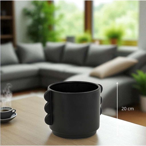 Cache pot céramique hind d18h18 - noir
