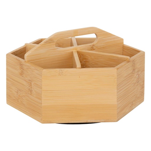 Organiseur à thé rotatif en bambou  