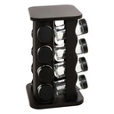 Rack à épices x16 rotatif métal noir  