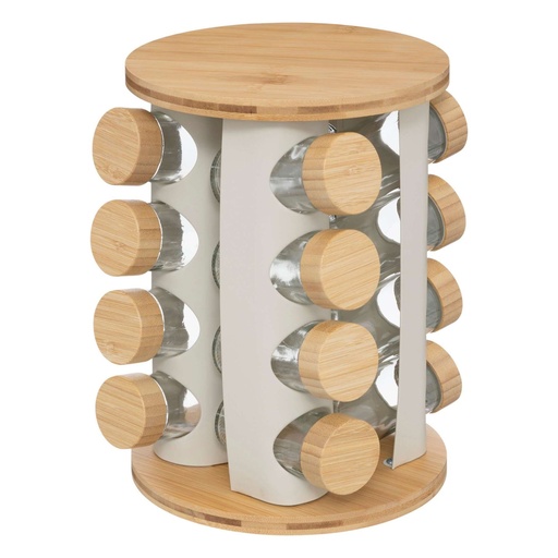 Rack epices x16 metal/bambou sensia argile