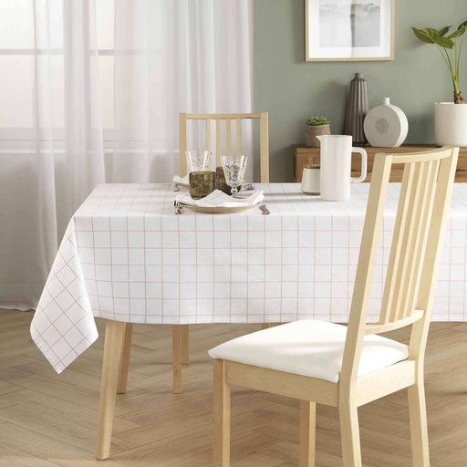 Nappe rectangle 140 x 240 cm coton/polyester tisse axel naturel