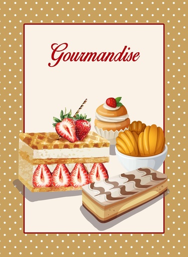 Torchon gateau multicolore 50x70