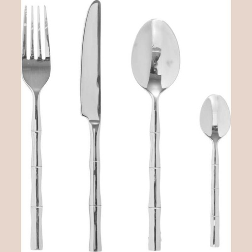 Menagere inox 24p bambou
