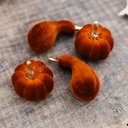 6 Courges Assorties Velours Ambre et Or Ø3,5x5,5cm