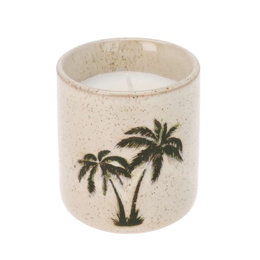 Bougie parfumee dans pot palmier vert