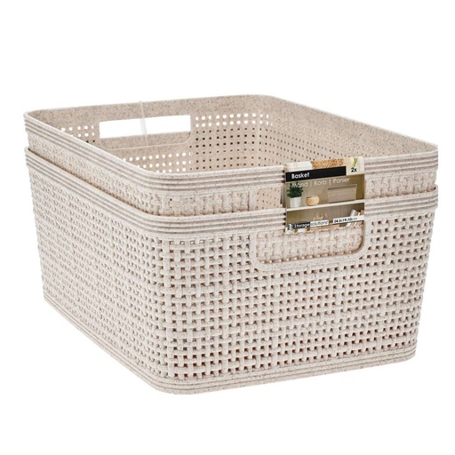 Panier pp s/2 24x19x10m beige