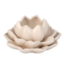 Porte-bougie lotus 12x13cm beige