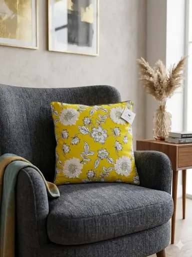 Coussin milly moutarde 45x45