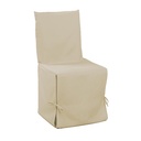 Housse de chaise nouettes 50 x 50 x 50 cm polyester uni essentiel naturel