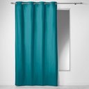 Rideau a oeillets 140 x 240 cm coton uni panama bleu