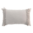 Coussin dehous. compr. franges 30 x 50 cm coton salma lin