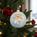 Boule verre email ours dans chaussette bleu