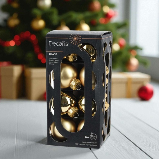 Boules polystyrene doré brillant -16 x4 cm