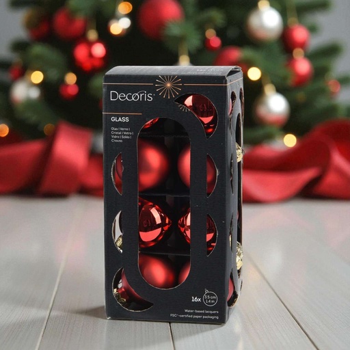 Boules polystyrene brillant rouge-16 x 3,5 cm