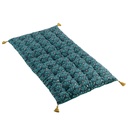 Matelas de sol+pompons 60 x 120 cm coton imp metallise artchic bleu