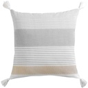 Coussin dehoussable pompons 60 x 60 cm coton imprime iliade des. place