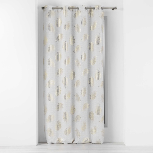 Rideau a oeillets 140 x 260 cm polyester imprime metallise sunny gold
