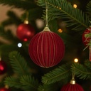 Boule mousse flock rayures fil de fer or