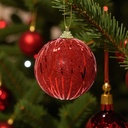 Boule rouge paillettes, sequins