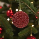 Boule mousse paillettes, pois blancs