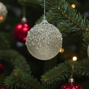 Boule mousse paillettes, perles, diamants moitié