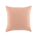 Coussin dehoussable compresse 40 x 40 cm gaze de coton uni angelia rose