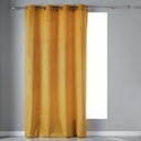 Rideau a oeillets 140 x 240 cm velours uni velvetine jaune