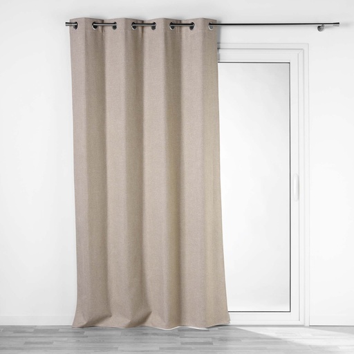Rideau a oeillets 140 x 260 cm 100% occultant/chambray uni crepuscule lin