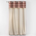 Rideau a oeillets 140 x 240 cm coton uni+top tisse+franges atlas terracotta