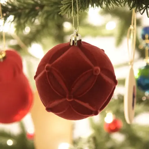 Boule de noël 80mm flock 2