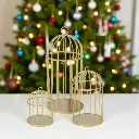 Cage à oiseaux 3pcs dore