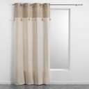 Rideau a oeillets 140 x 240 cm polycoton uni+top met+pompon new sultan or