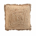 Coussin dehous. compr. franges 45 x 45 cm jute uni+coton uni tournicotti