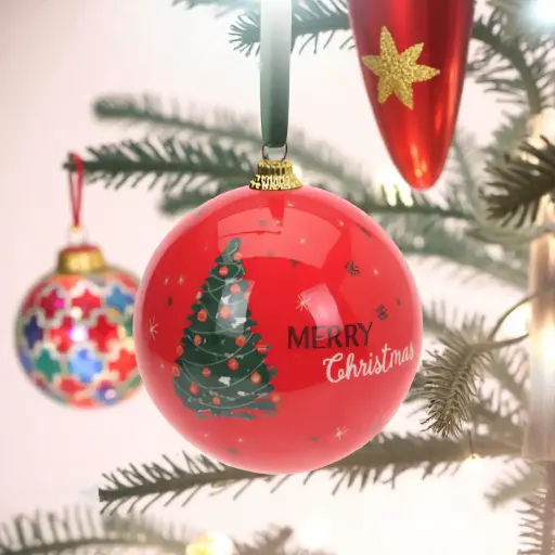 Boule noël sapin rouge