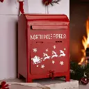 Boîte lettres noël rouge north pole express