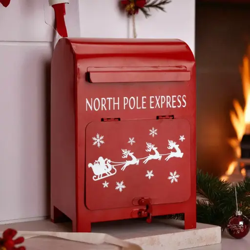 Boîte lettres noël rouge north pole express