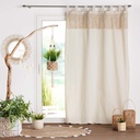 Rideau a passants 140 x 240 cm polycoton uni+top macrame samaya