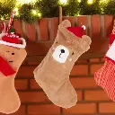Bas de noël  animal ours marron