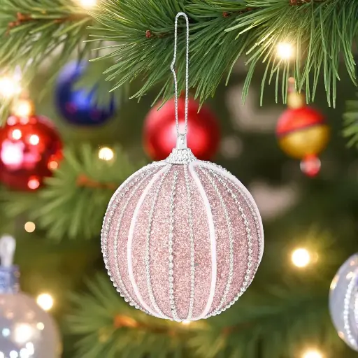 Boule noël  rose